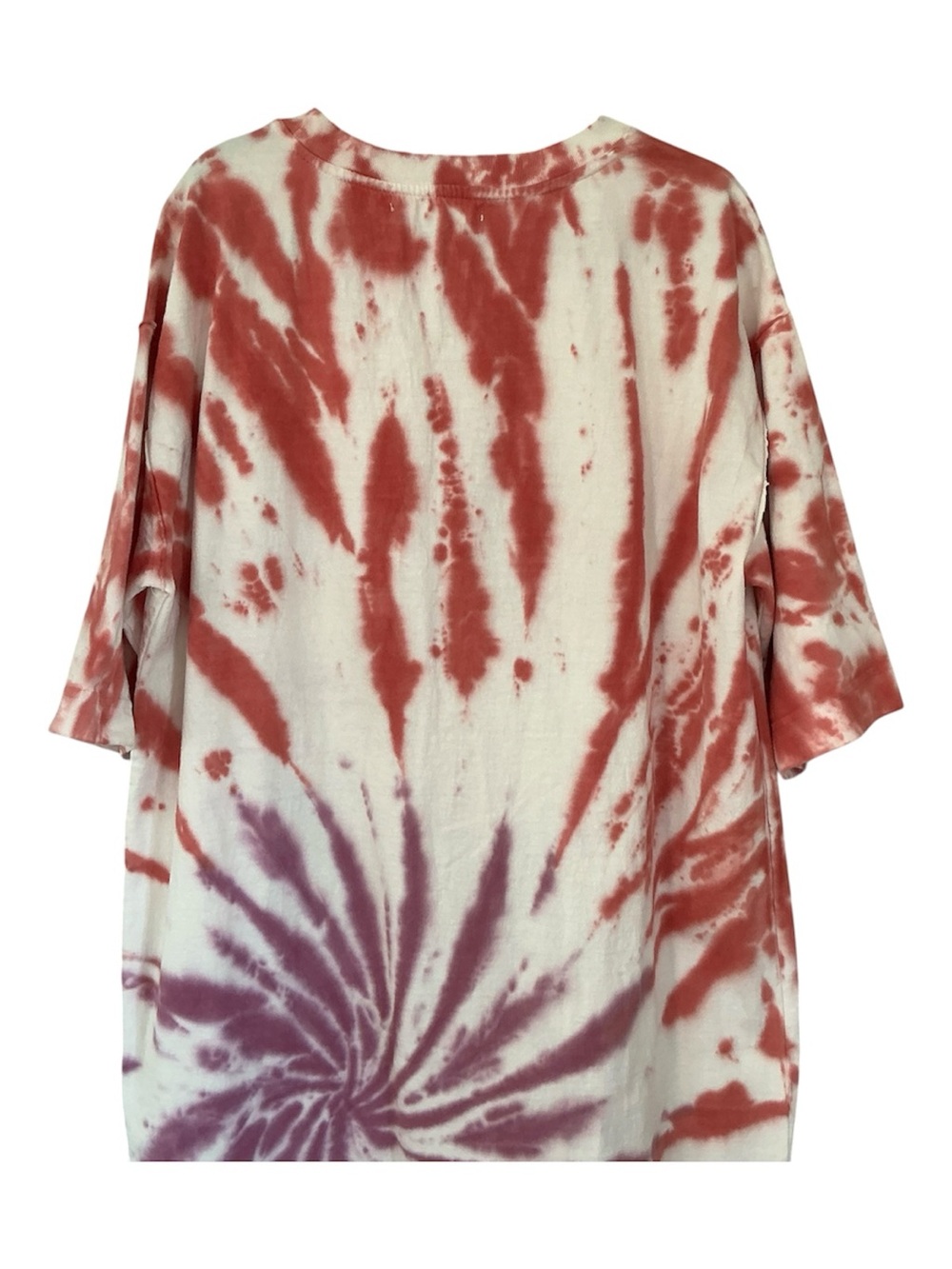 Free People Beach Camilla Tie-Dye Short Sleeve Shirt Dress in Red and Purple - Picture 4 of 11